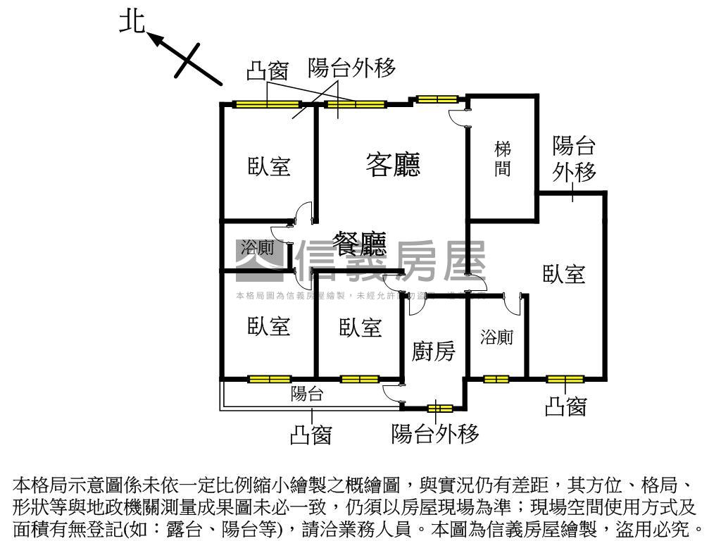 捷運美裝三樓大四房房屋室內格局與周邊環境