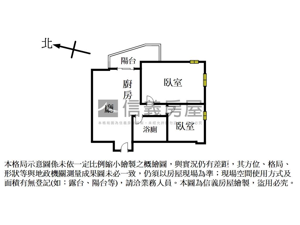 小資美妝雙面採光２房房屋室內格局與周邊環境
