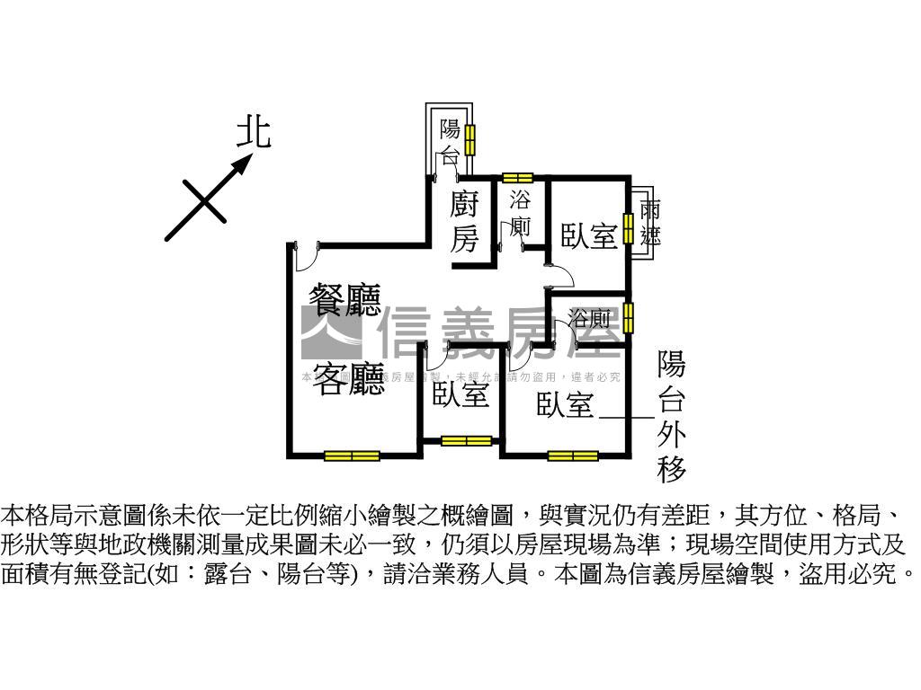 上南崁邊間採光三房房屋室內格局與周邊環境