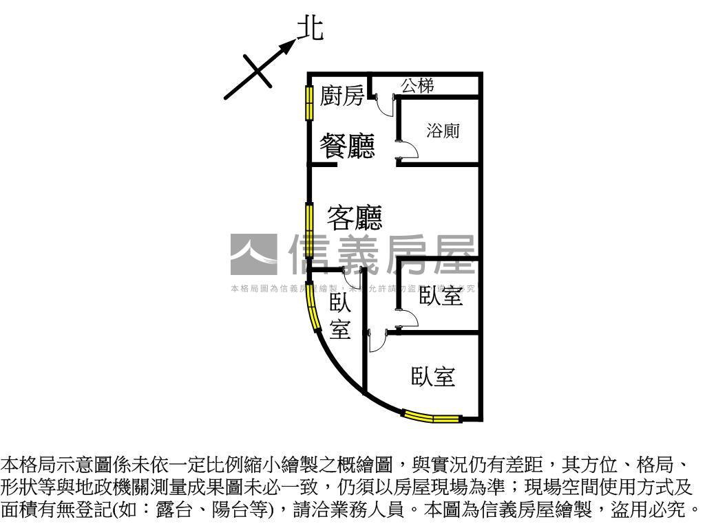 正忠孝路上。公寓二樓房屋室內格局與周邊環境