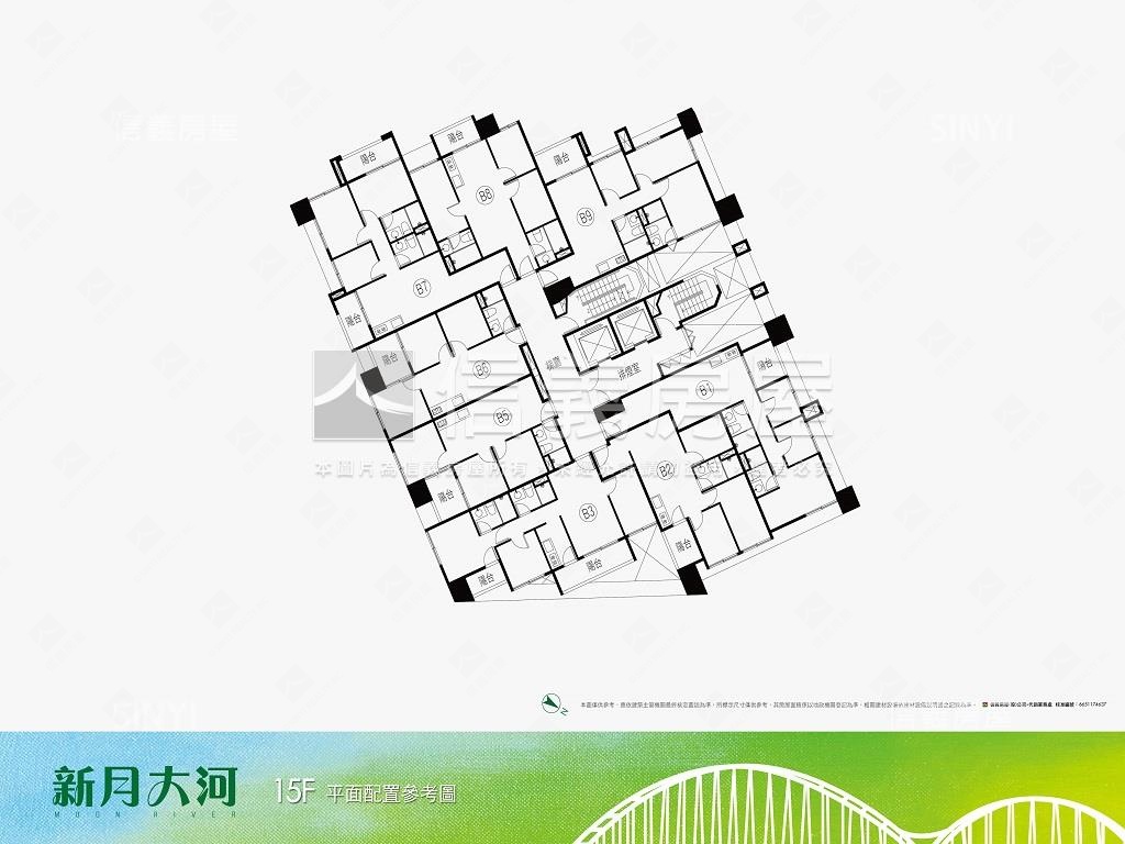 新月大河河景２房房屋室內格局與周邊環境