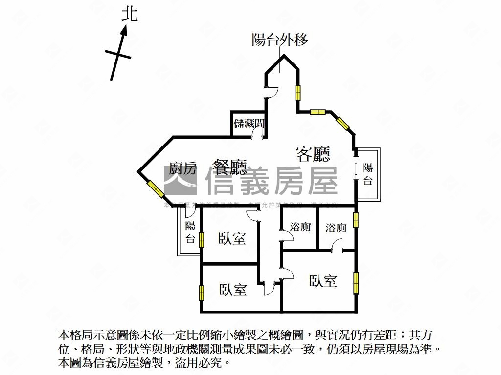 面１０１高質感美三房房屋室內格局與周邊環境