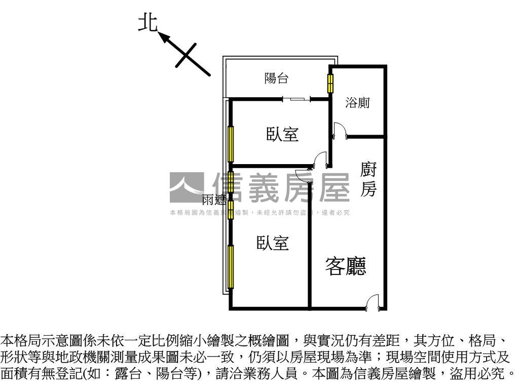 幸福川河畔採光兩房平車房屋室內格局與周邊環境