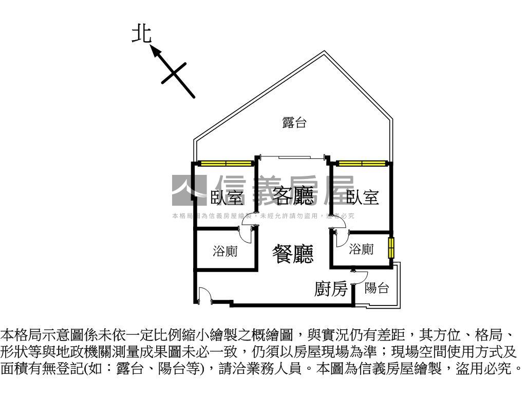 央北唯我稀有露臺２房車位房屋室內格局與周邊環境