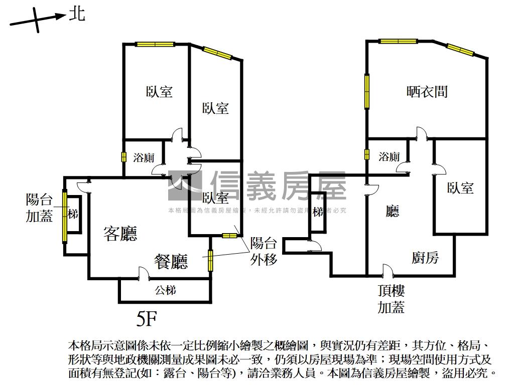 北投捷運公寓五樓房屋室內格局與周邊環境