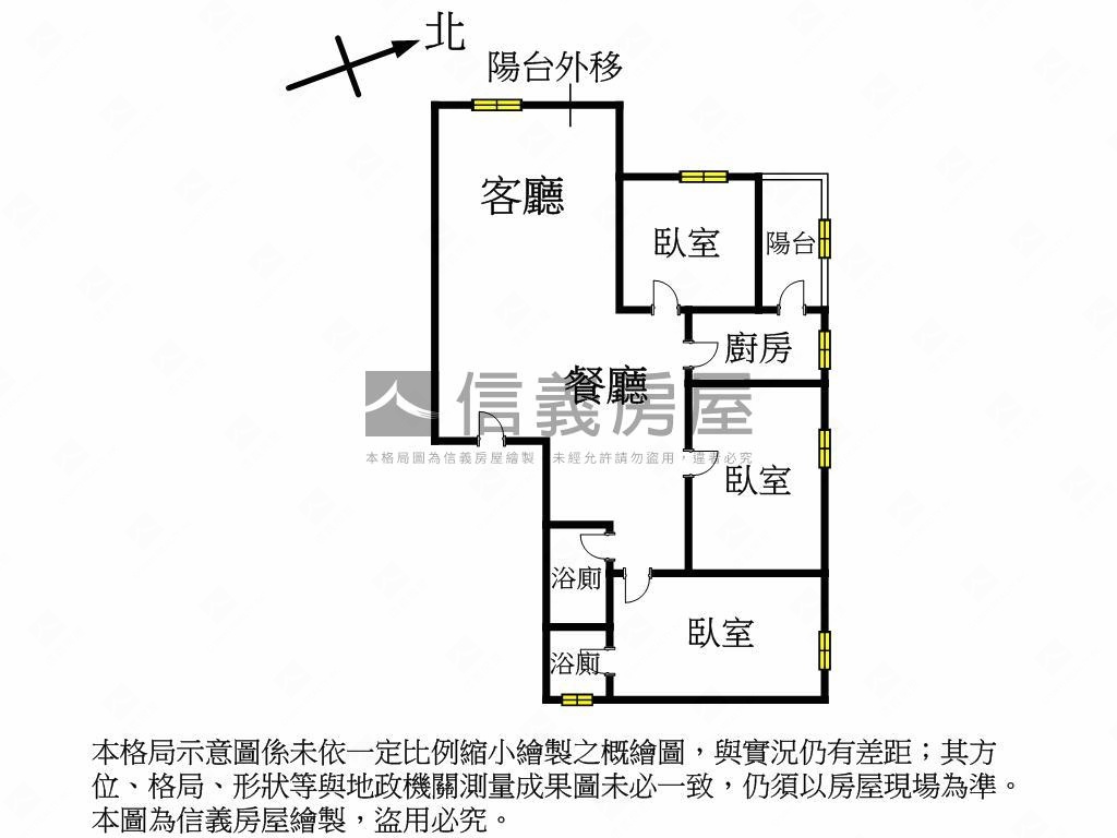 微風四季景觀美三房房屋室內格局與周邊環境