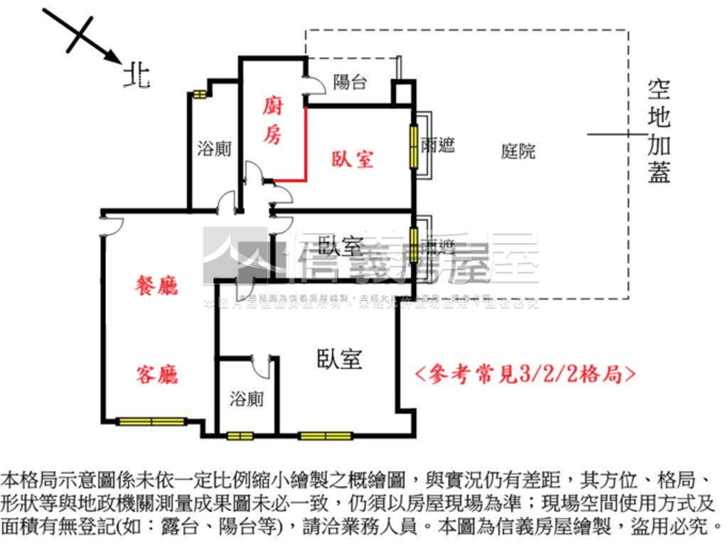 中正香榭鋼骨庭院三房坡平房屋室內格局與周邊環境