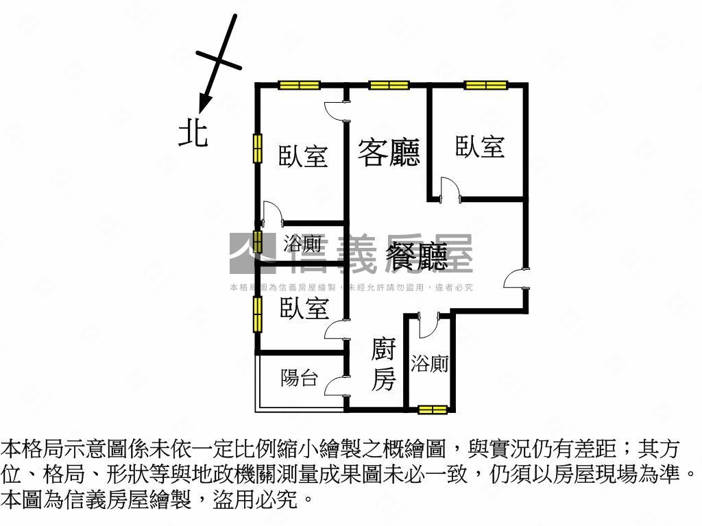 北大品新成屋雙衛開窗三房房屋室內格局與周邊環境