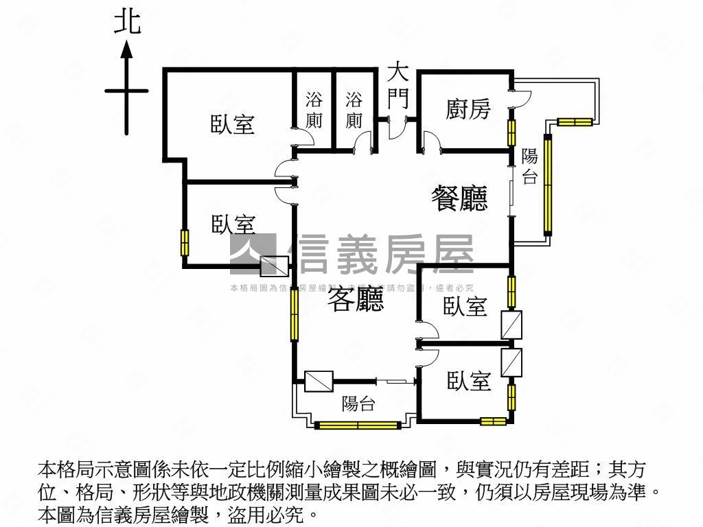 大鵬新城♥４房平面車位房屋室內格局與周邊環境