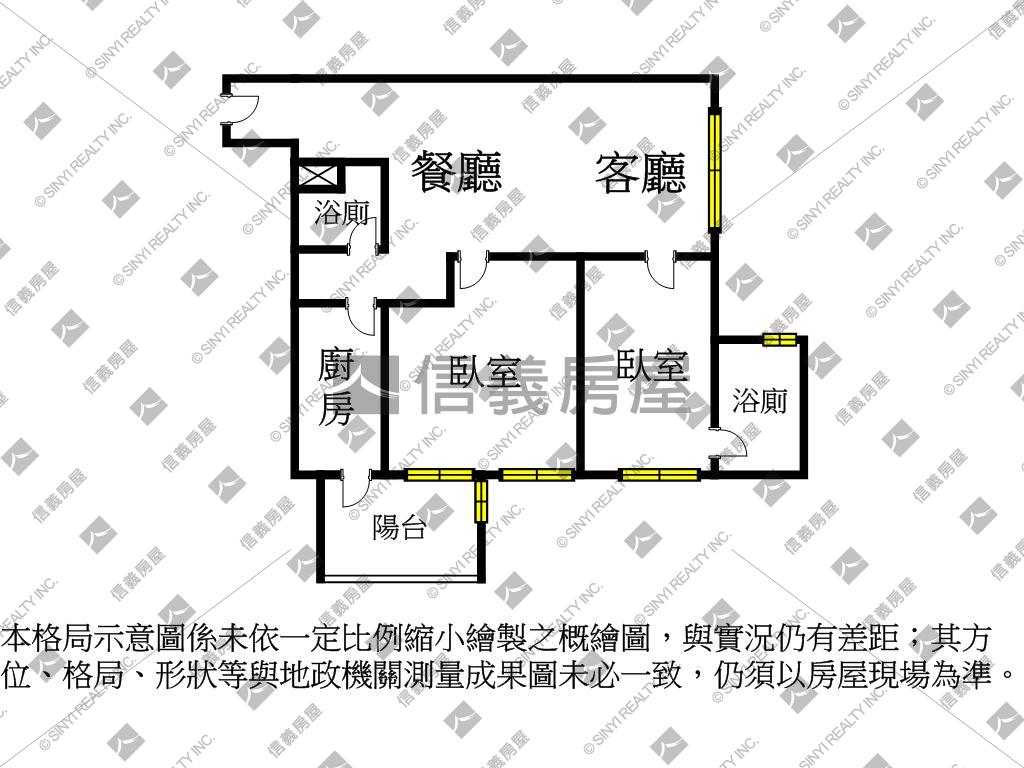 亞昕昕上城大兩房房屋室內格局與周邊環境