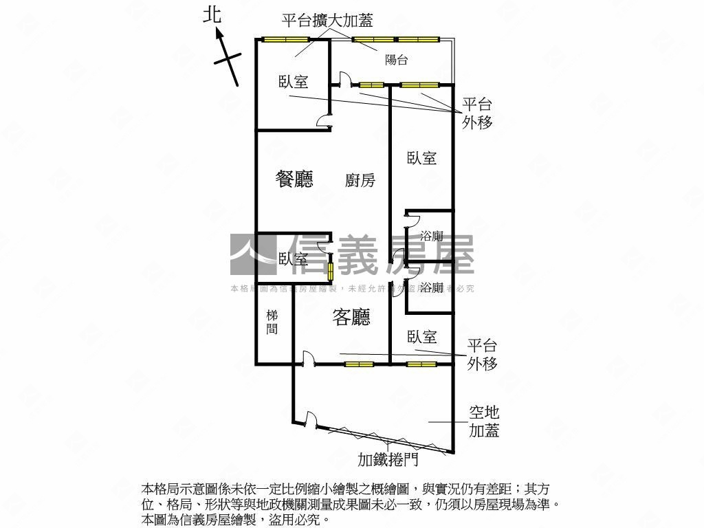 中山北路六段四房一樓房屋室內格局與周邊環境