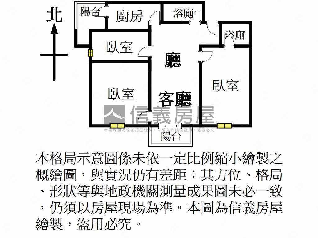 朝南前後陽台三房車位房屋室內格局與周邊環境
