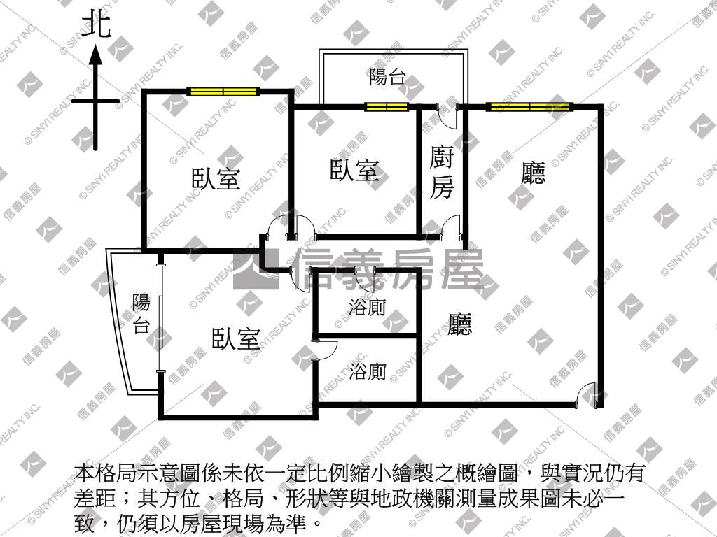 岡山勵志新城三房平車房屋室內格局與周邊環境