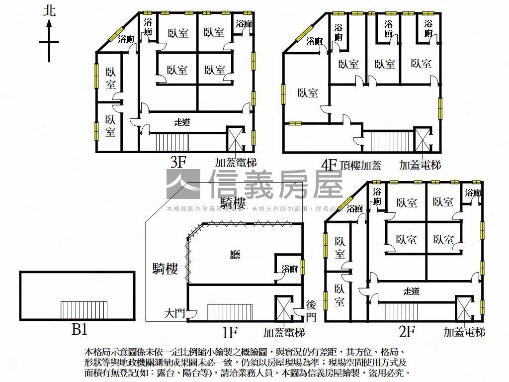 北區雙透天大面寬電梯角店房屋室內格局與周邊環境