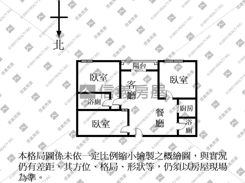 信義安和方正美妝三房房屋室內格局與周邊環境