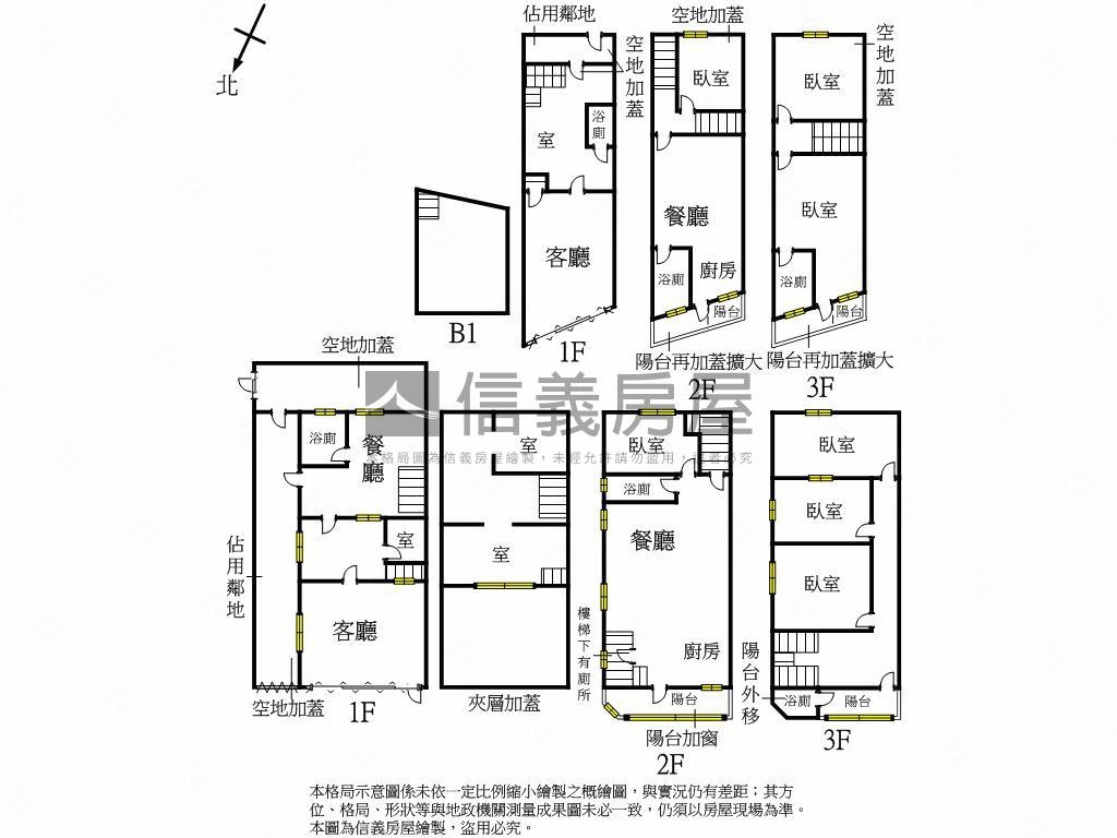 中清路角間雙臨路透天房屋室內格局與周邊環境