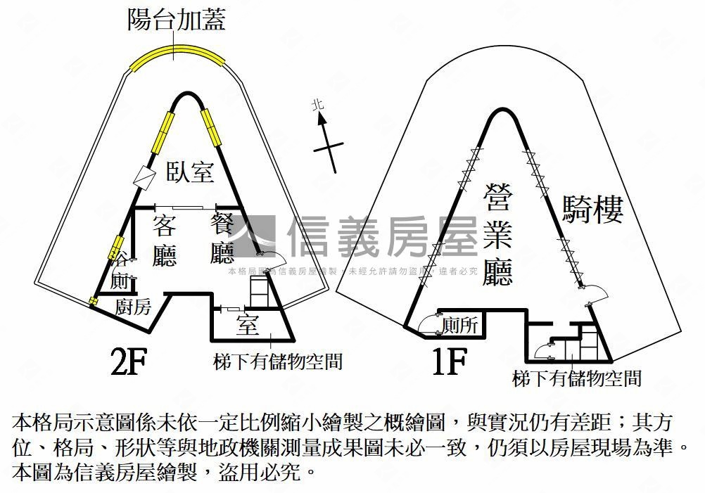 近育英大面寬三角窗金店面房屋室內格局與周邊環境
