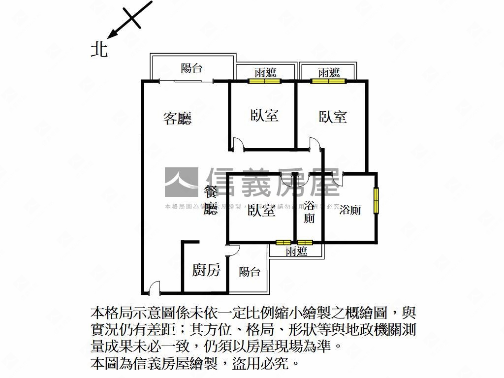 神獸椰林ＭＩＤＯ大三房房屋室內格局與周邊環境