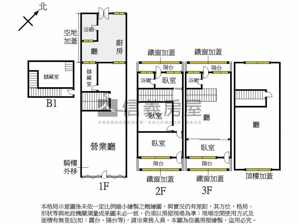 近市場世運臨路透天店面房屋室內格局與周邊環境