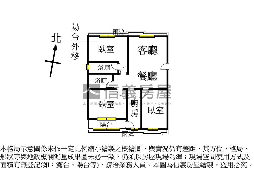 臻愛地點優機能佳三房房屋室內格局與周邊環境
