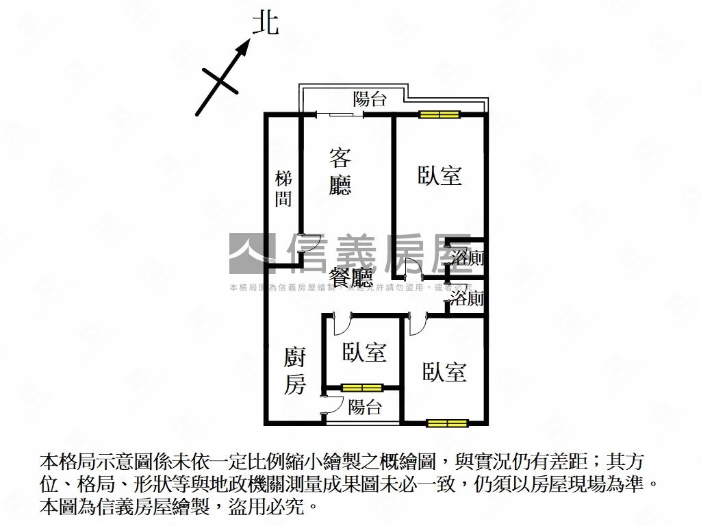 嘉年華前後陽台正三房房屋室內格局與周邊環境