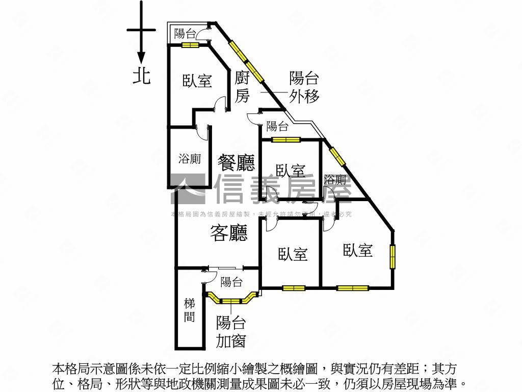 自強新村邊間四房大空間房屋室內格局與周邊環境