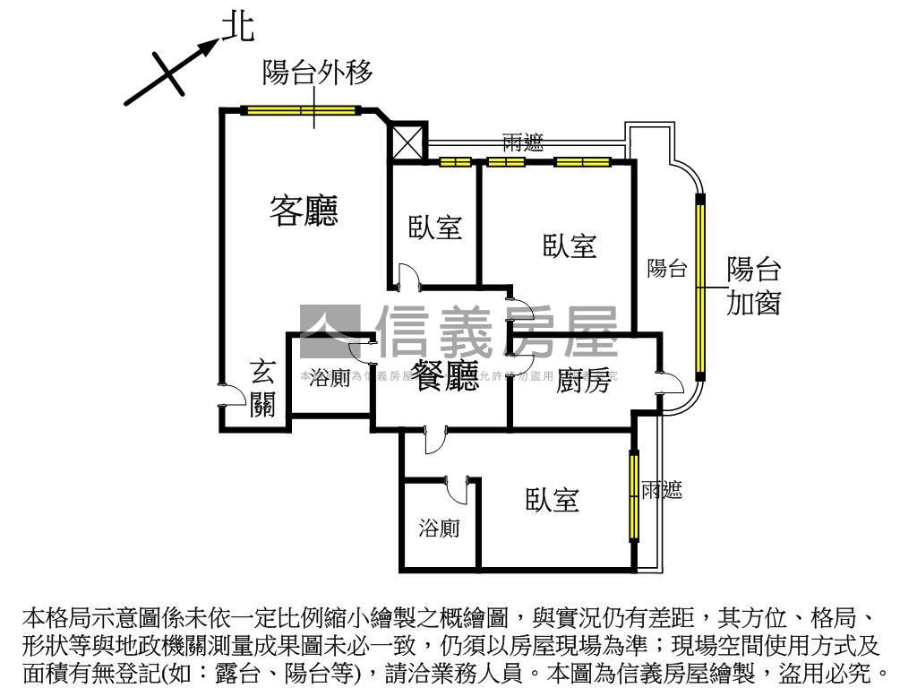 中央新村高樓河景三房房屋室內格局與周邊環境