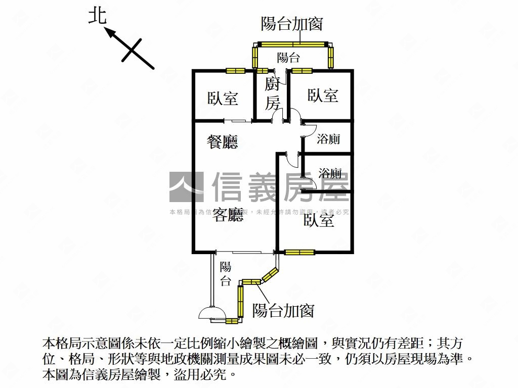 縣府前昌益採光三房房屋室內格局與周邊環境