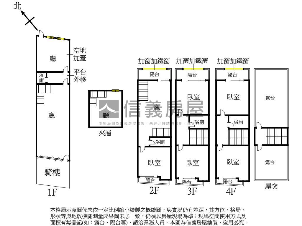五權西路四層臨路透天Ｂ房屋室內格局與周邊環境