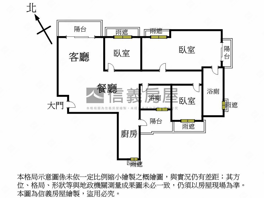 聚合發權美三房平車房屋室內格局與周邊環境