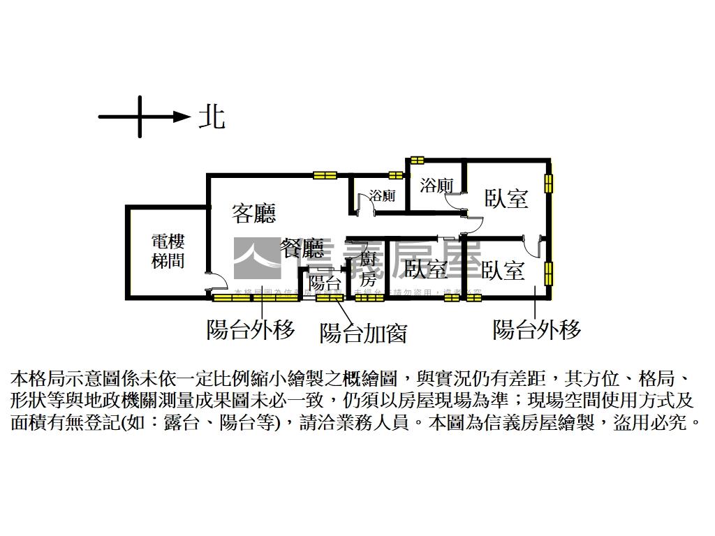 專任一層一戶捷運時尚三房房屋室內格局與周邊環境
