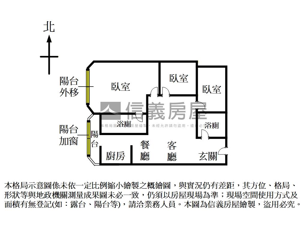 民生名人朝外低總管理三房房屋室內格局與周邊環境