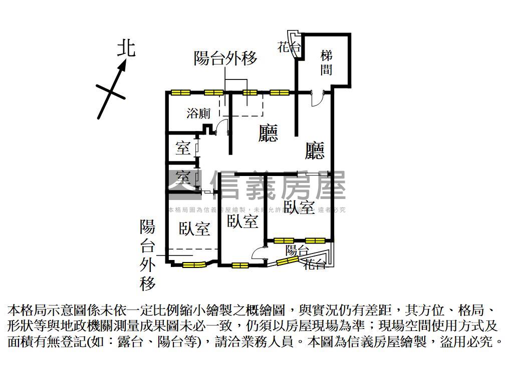 專任翠堤大地電梯方正三房房屋室內格局與周邊環境
