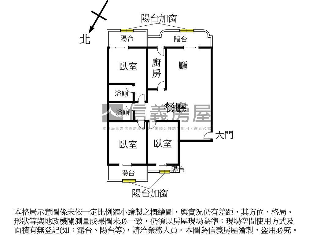 雙捷運台北華府三房美屋房屋室內格局與周邊環境