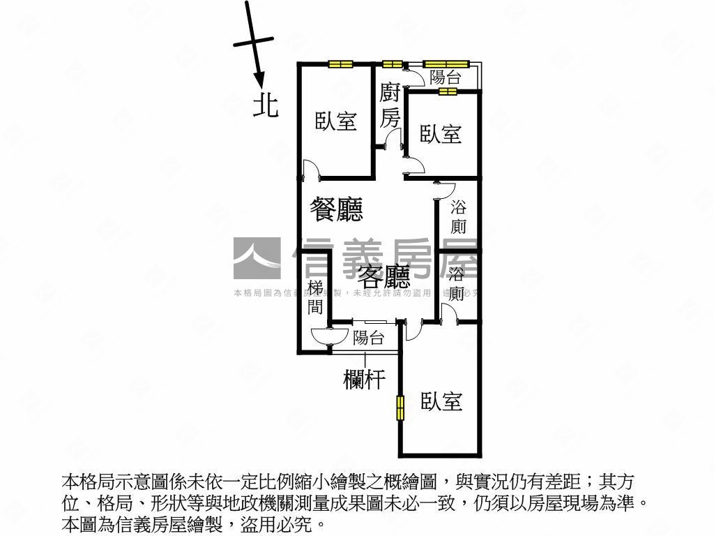 集美國小前後陽台三樓房屋室內格局與周邊環境