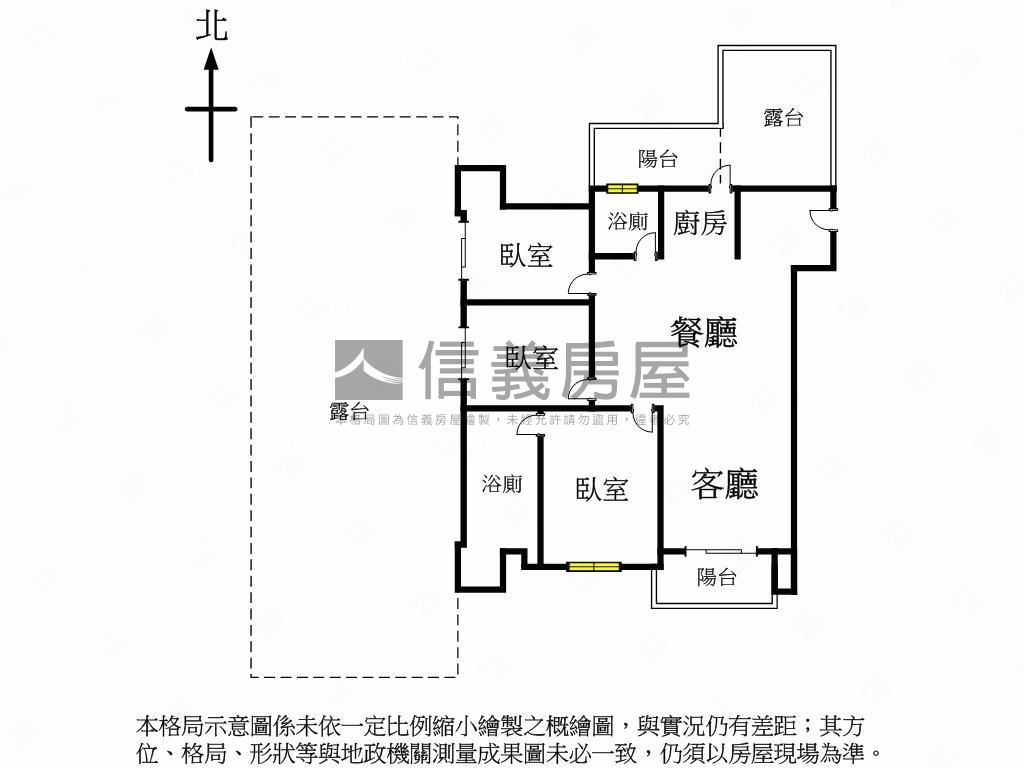 新都悅三房車位露臺戶房屋室內格局與周邊環境