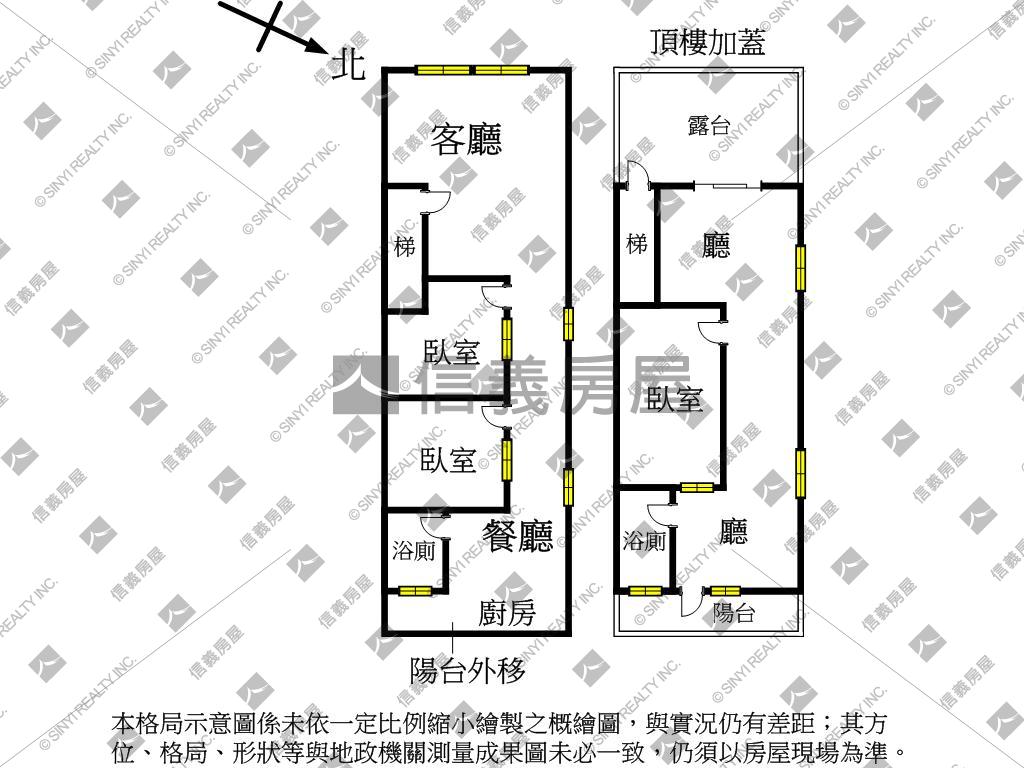 近亞東美美屋頂加房屋室內格局與周邊環境