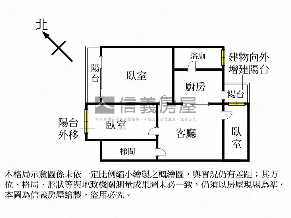 溫馨小家庭雙陽台三樓房屋室內格局與周邊環境