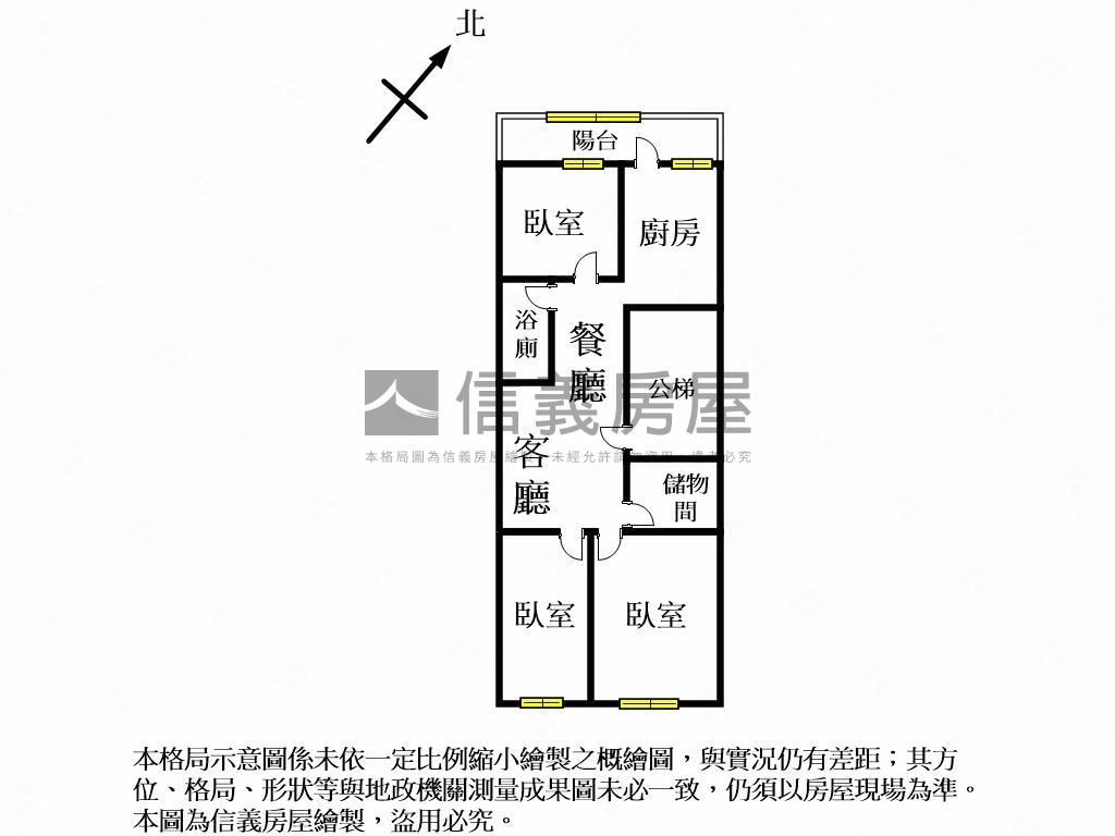 近公益路一層一戶樹景三房房屋室內格局與周邊環境