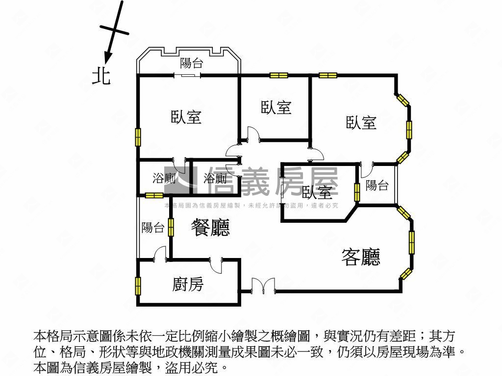 義享百貨邊間採光四房房屋室內格局與周邊環境