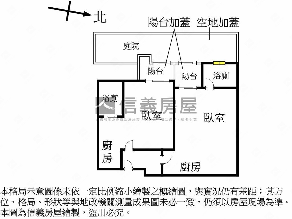 光禾。雙套房採光。圓夢房屋室內格局與周邊環境