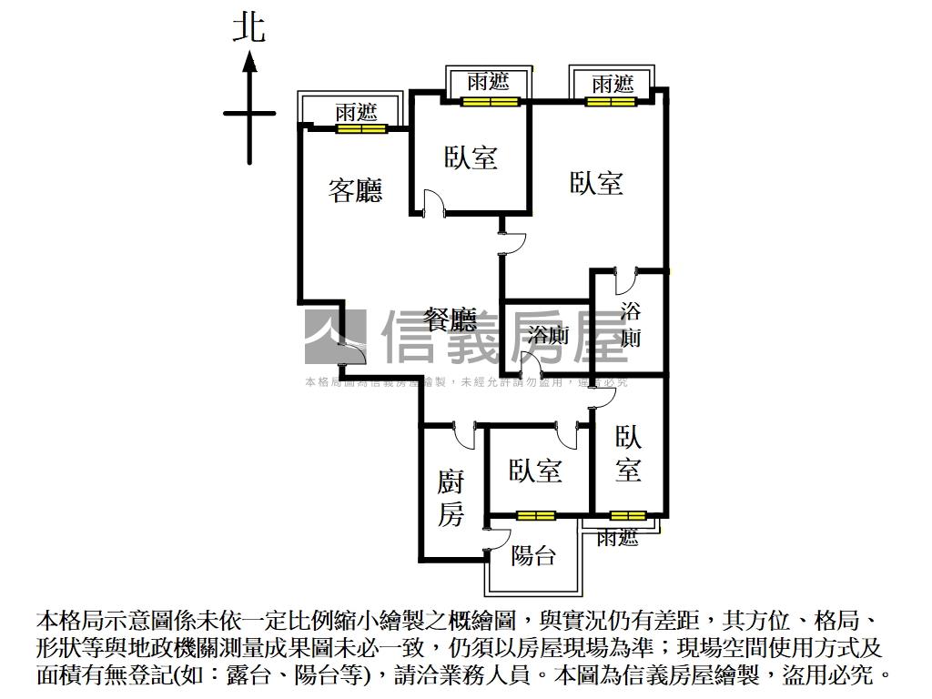 松江敦華．後棟４房房屋室內格局與周邊環境