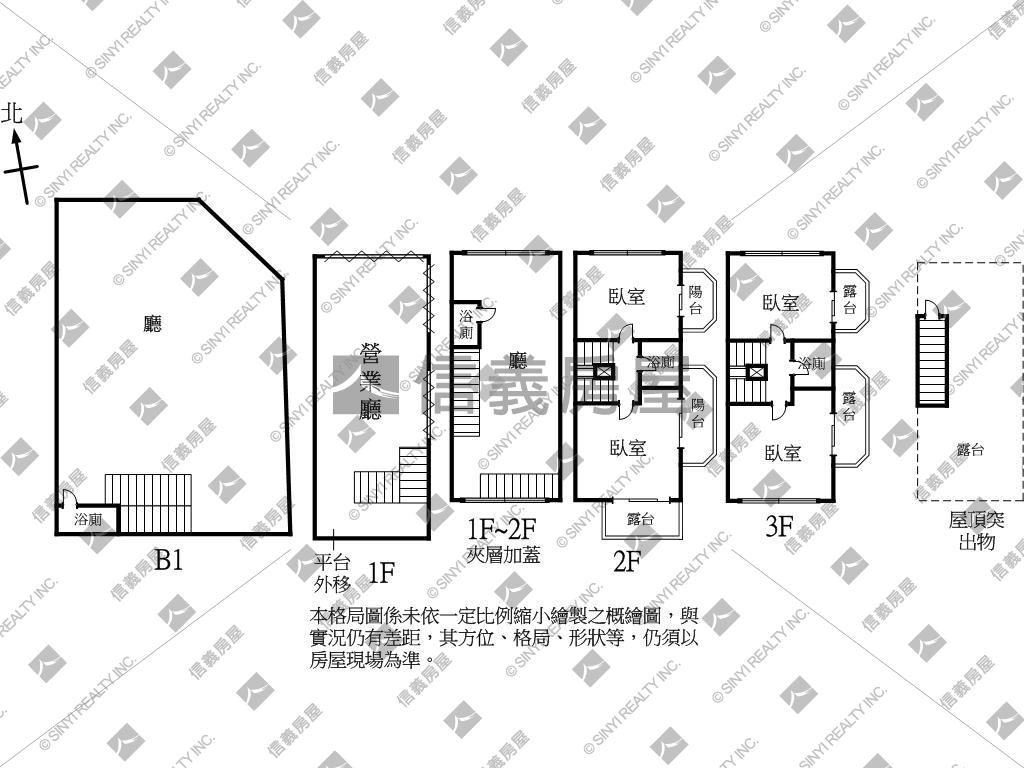 角間店面平面車位．可營登房屋室內格局與周邊環境