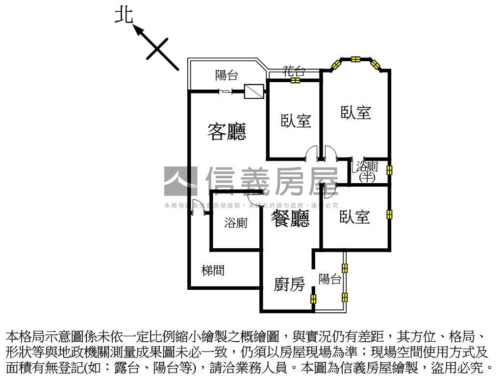 台北豪景～美景３房房屋室內格局與周邊環境