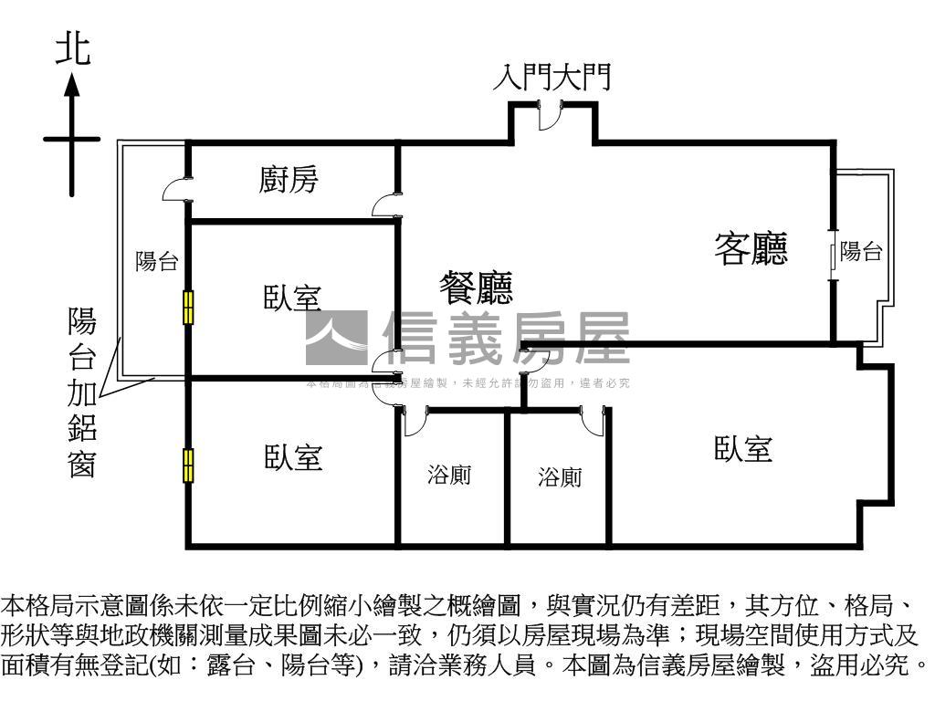 專任市政新境３房平車視野房屋室內格局與周邊環境