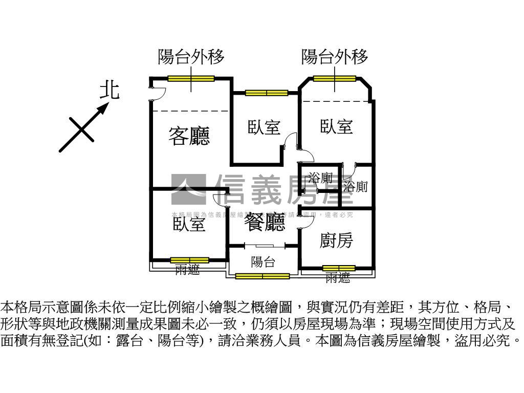 凱薩宮廷三房車位房屋室內格局與周邊環境