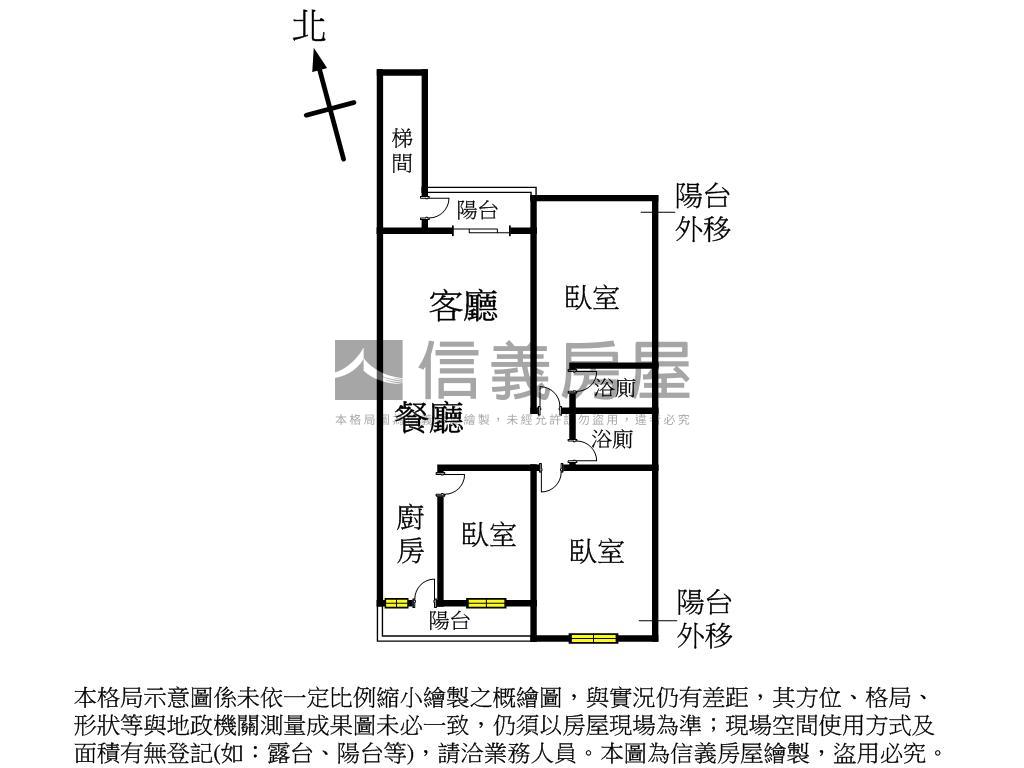 龍江公寓三房房屋室內格局與周邊環境