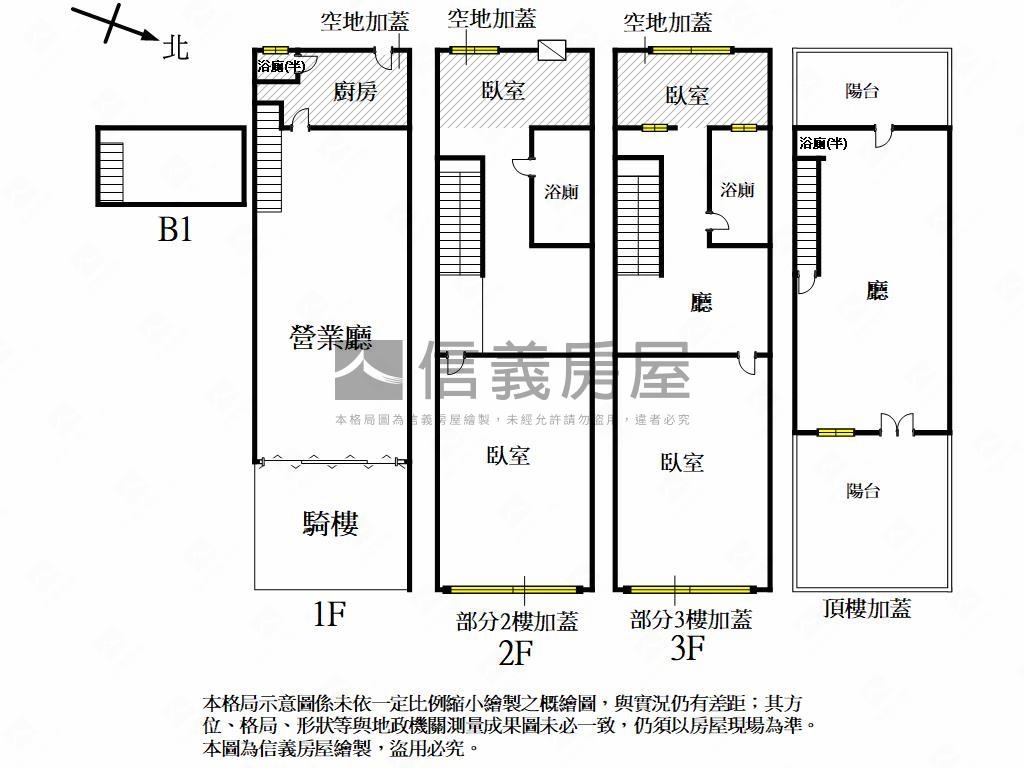 五福學區前路後巷騎樓透店房屋室內格局與周邊環境