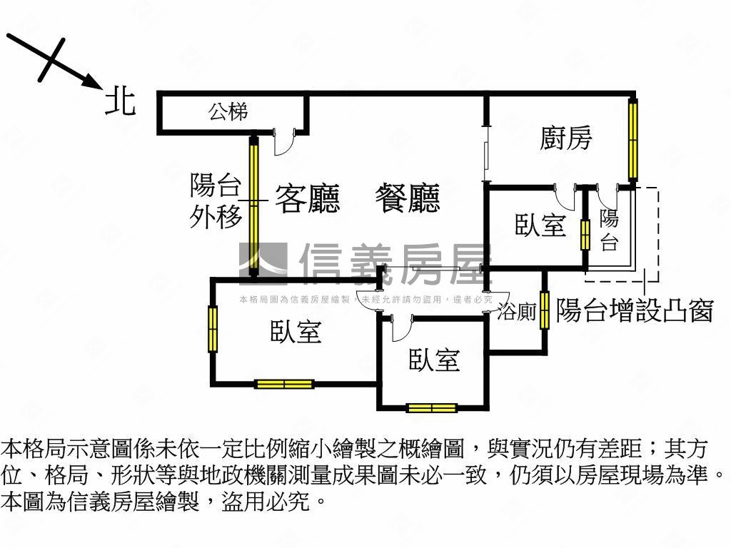 近捷運邊間三房低樓層房屋室內格局與周邊環境
