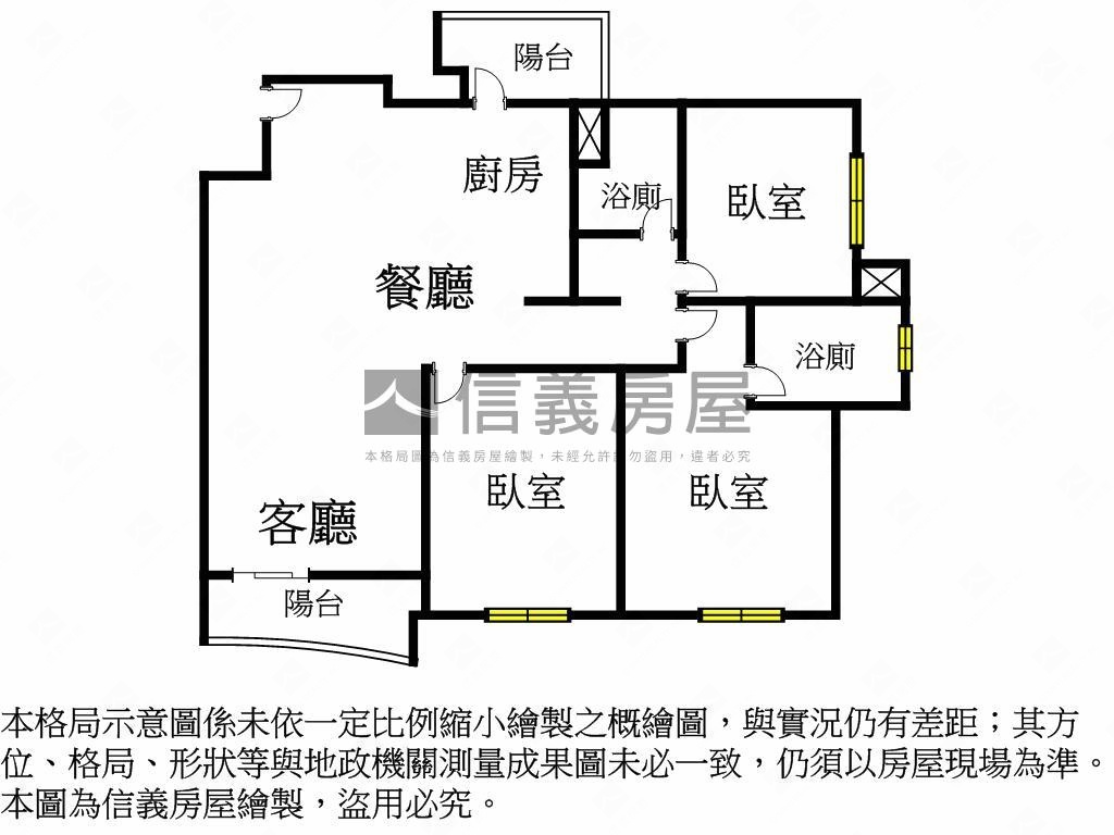 遇見～幸福高樓３房房屋室內格局與周邊環境